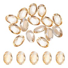 15Pcs Oval Pointed Back Rhinestone, 8 x 12 mm Glass Beads, Champagne
