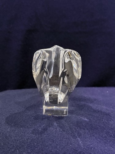 Vintage Orrefors Sweden Crystal Art Glass Elephant Figurine/Paperweight (S