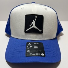 Nike Air Jordan Rise Structured Trucker Hat Cap Blue White Mens L/XL FZ0774-133