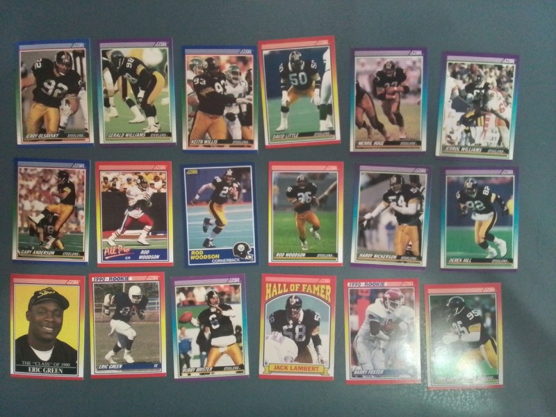 1990 Score Pittsburgh Steelers- 18 Card Lot- Lambert, Woodson, Foster - RC HOF