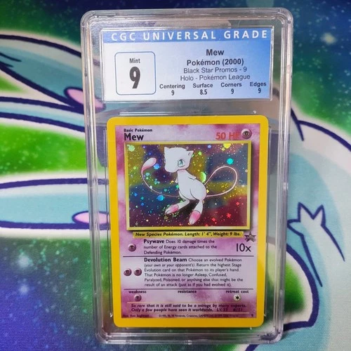 Mew 9 Black Star Promo CGC 9 Blue Label Holo w/ Swirl