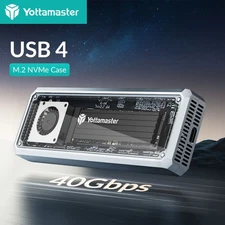 Yottamaster 40Gbps M.2 NVMe SSD Enclosure USB 4 Thunderbolt PCIe Adapter M Key