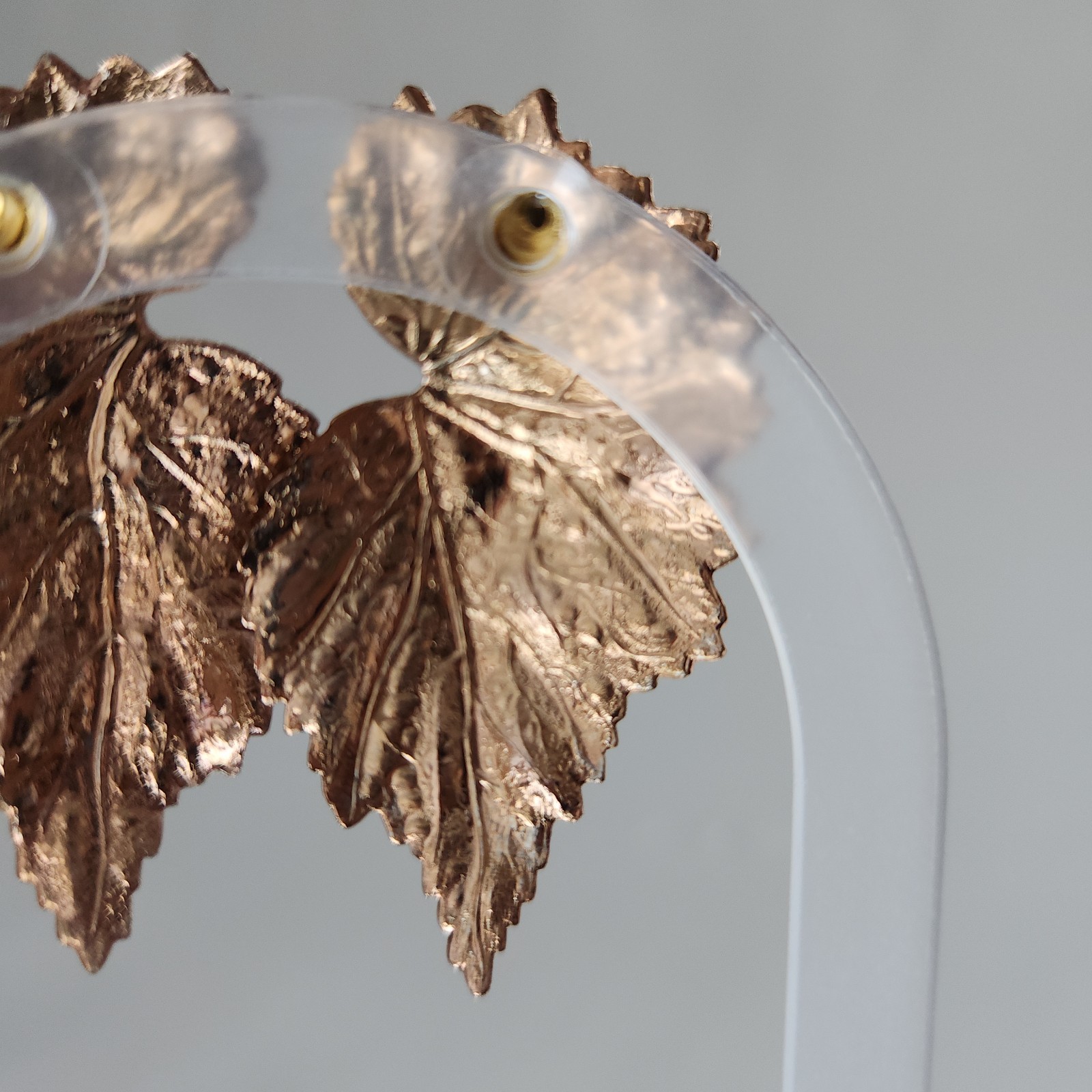 Large Gold-Tone Leaf Statement Stud Earrings 2” F… - image 7