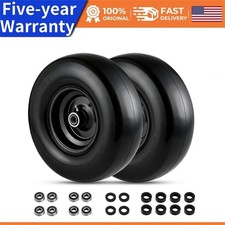 2pack 13x5-6 Flat Free Lawn Mower Tire And Wheel 34 Extra 58 12 Bushings