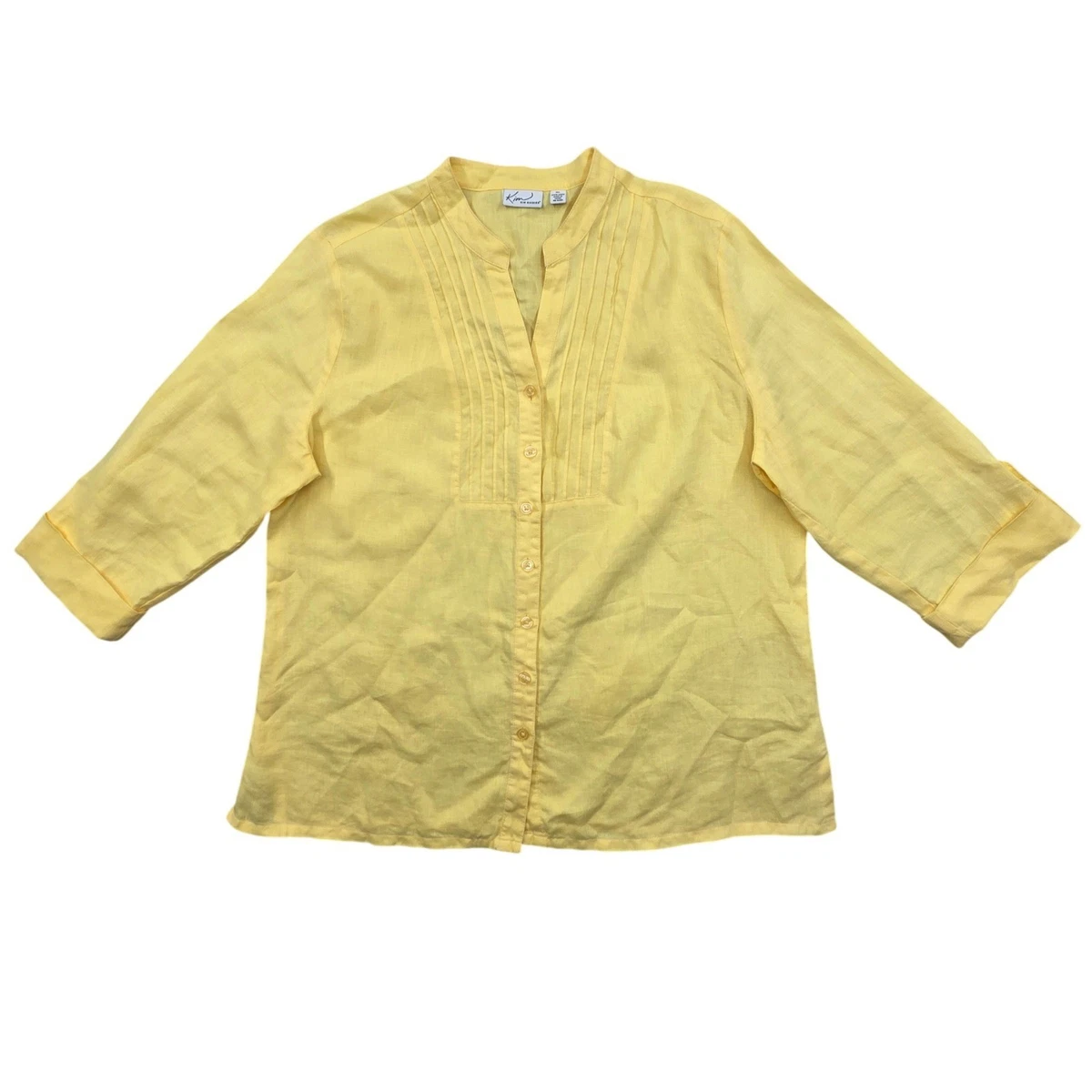 Lands' End Solid Blue Short Sleeve Blouse Size 3X (Plus) - 75% off