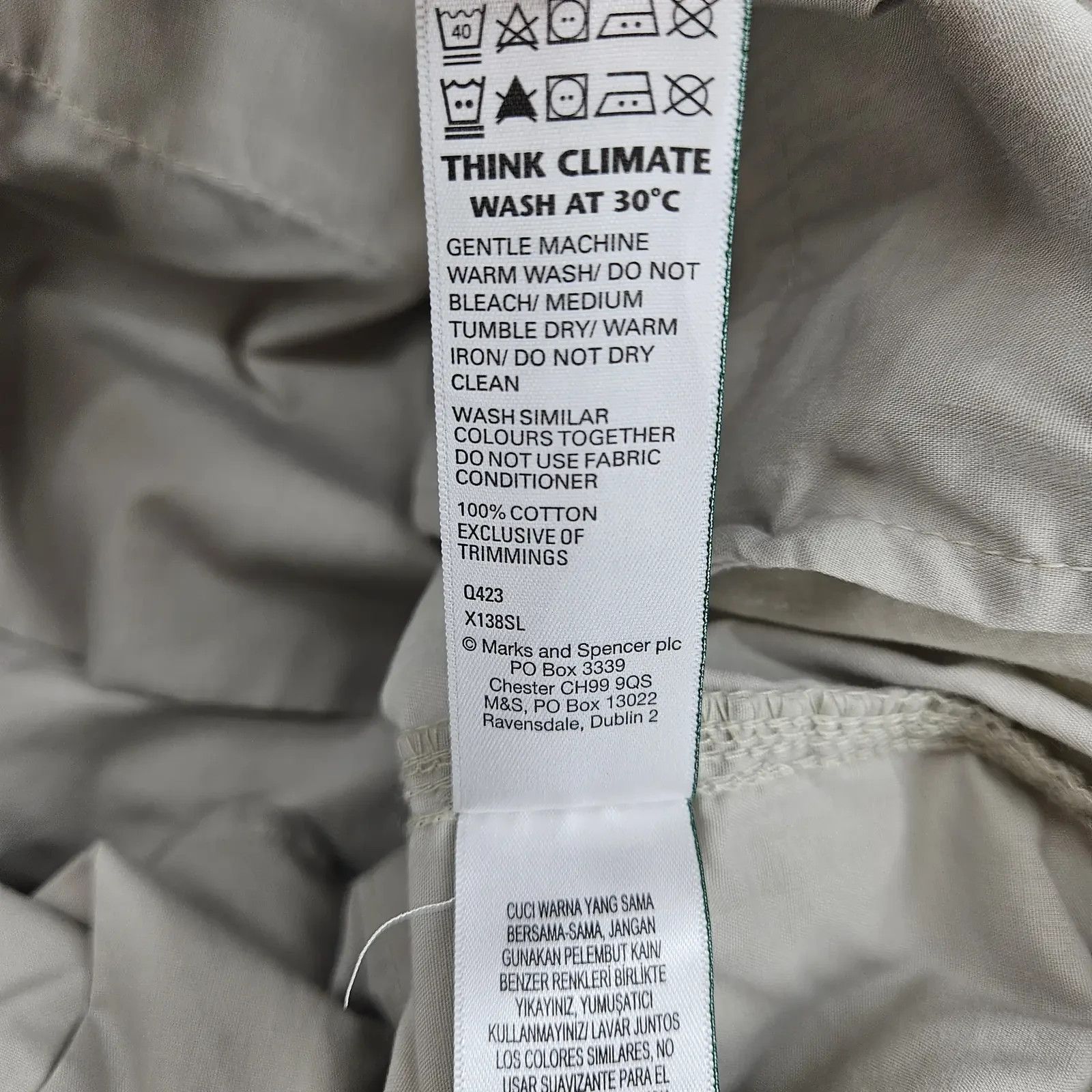 M&S Mens Cargo Trousers W44 L29 Stone Tapered Fit Pure Cotton Combat image 6