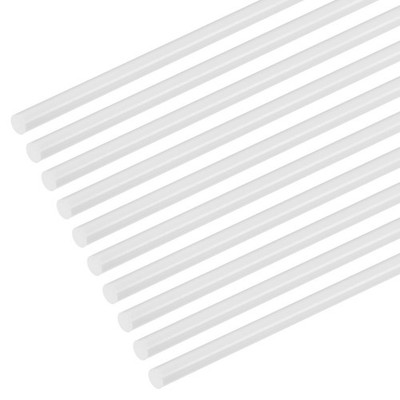 10 Pack Round Plastic Bars Rods 4mm x 250mm ABS Smooth Tube DIY Craft White