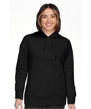 Reebok Women's Black Large Logo Hoodie with Pocket Sz S