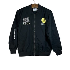 Vintage Adidas Mr Sandman Mr. Scareorcw Bomber Jacket Size M Black 90s