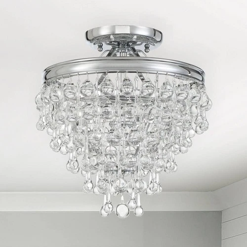 Crystorama Calypso 12" Wide Polished Chrome Ceiling Light - Picture 1 of 7
