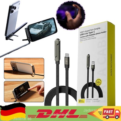 240w Fast Charging Foldable Bracket Data Cable with Built-in Holder