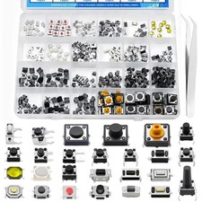 375PCS 26Values Micro Momentary Tactile Push Button Switch Assortment Kit 2 P...