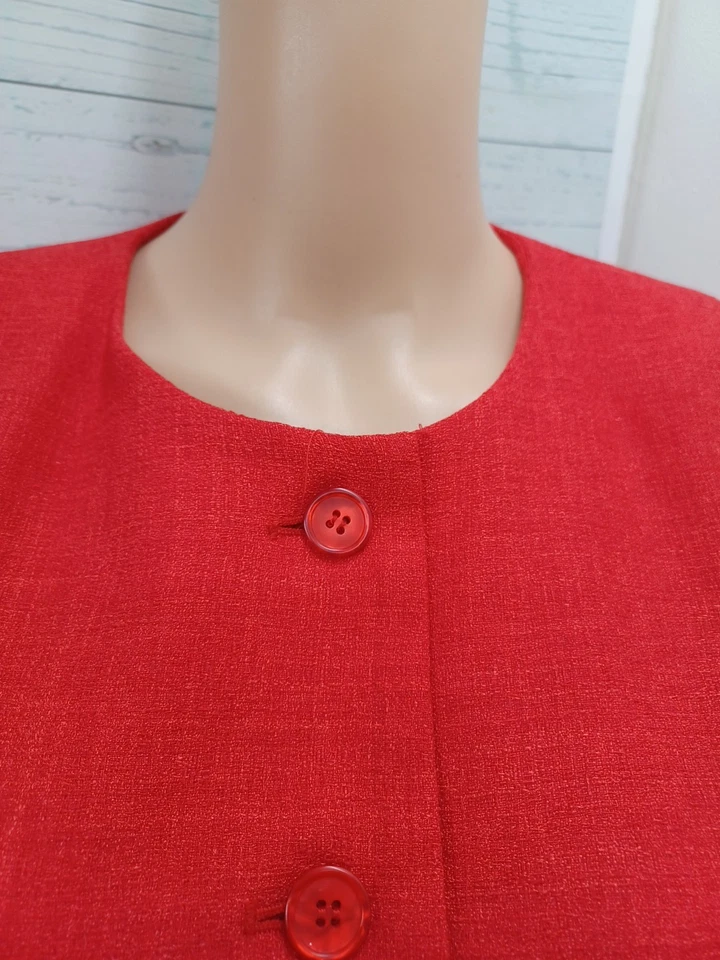 Morgan Miller Mujer Trajes Falda Blazer Chaqueta Rojo Talla 16W Manga Corta Foto 2 de 4