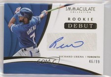 2018 Panini Immaculate Rookie Debut Signatures 46/99 Richard Urena Auto o8g