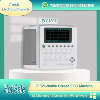 7 Inch Touch Screen 12 Channel 12 Lead ECG EKG Machine With PC Software ECG1201