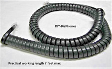 5-Pack Lot Dark Gray Black 12Ft Polycom IP Phone Handset Cord SoundPoint Curly