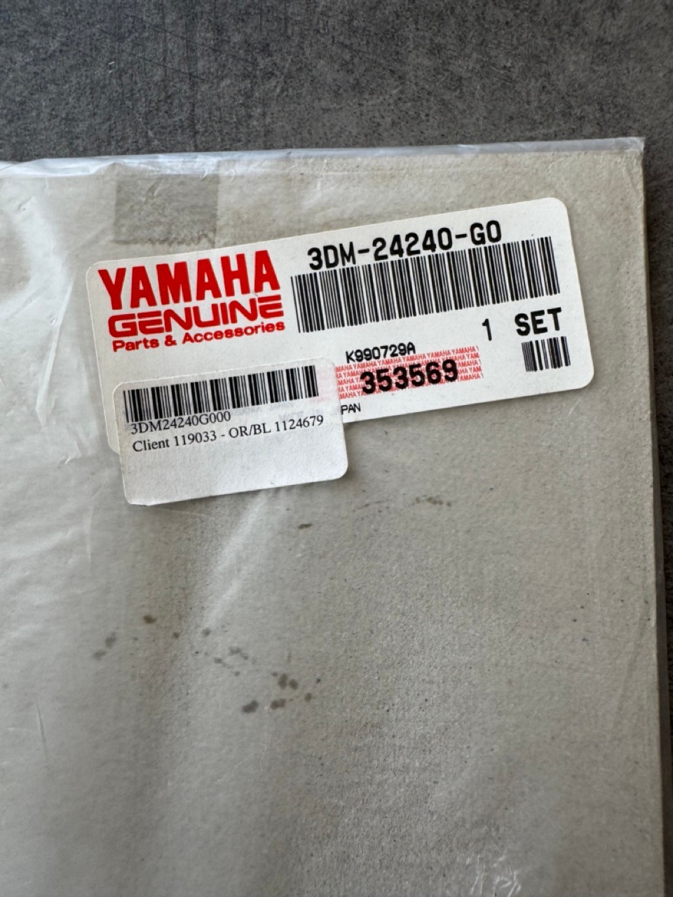 Sticker réservoir Yamaha XV125S Virago 3DM-24240-G0 neuf pour remplacer un adhésif usé