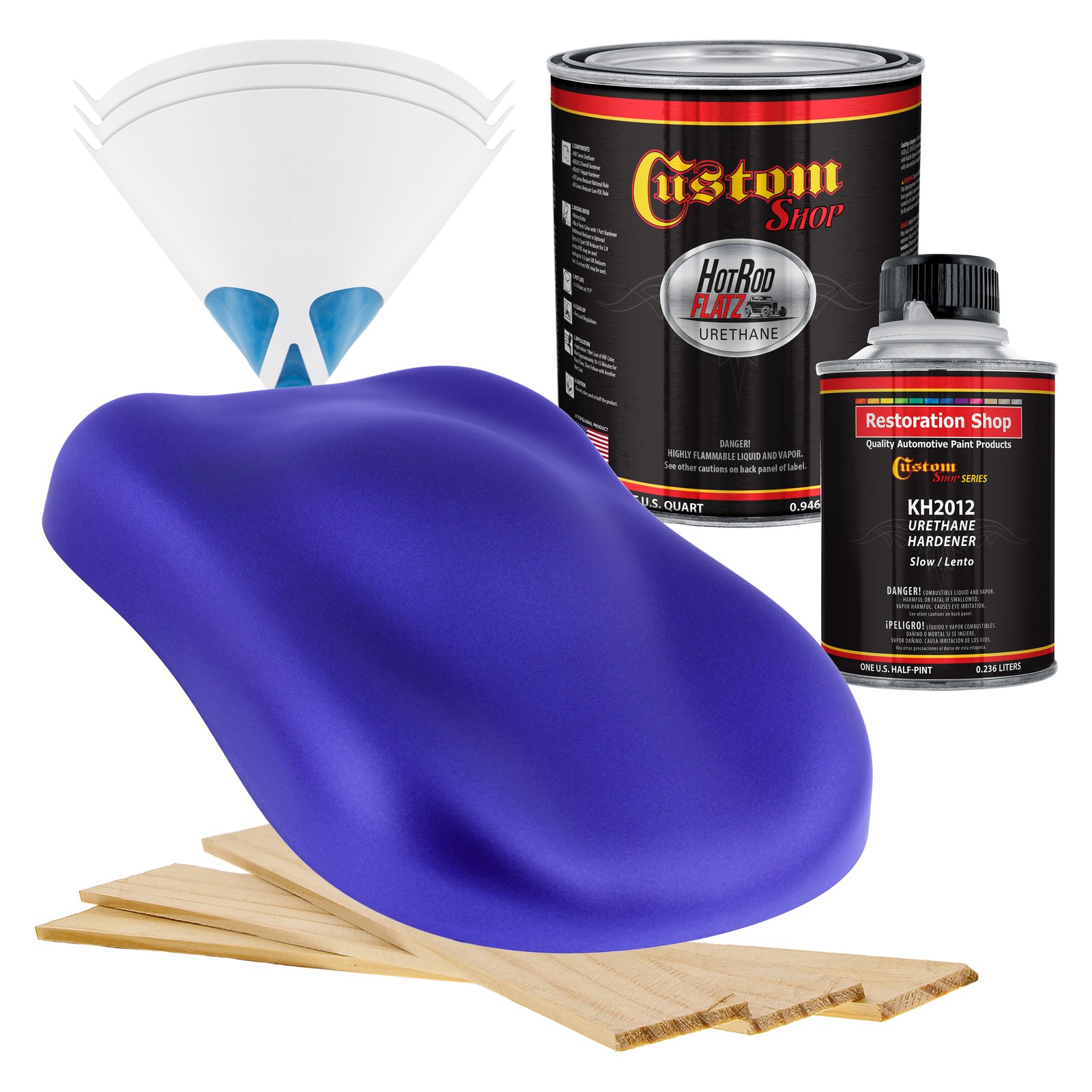 Hot Rod Flatz Indigo Blue Metallic Urethane Auto Paint Quart Kit