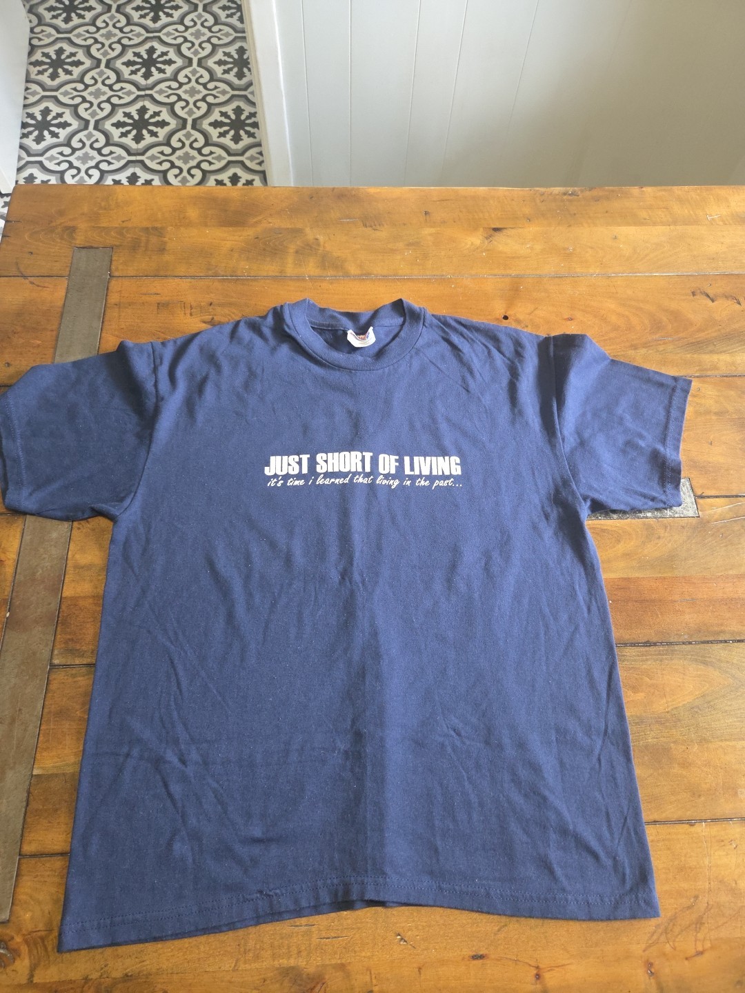 Vtg Just Short of Living Band Shirt Large  ATX Hardcore Punk Hanes 50/50 90s Y2K