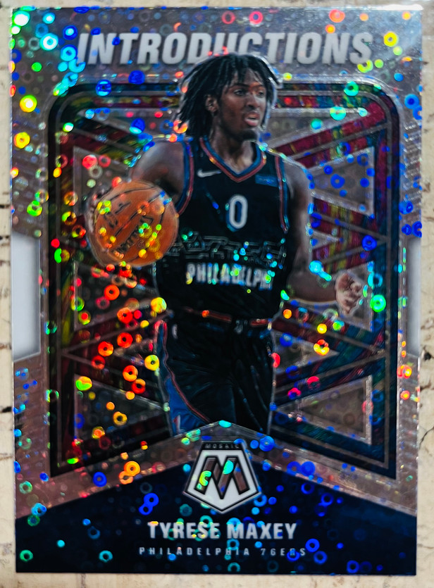 Tyrese Maxey 2020-21 Panini Mosaic Silver Disco Introductions RC 76ers #4