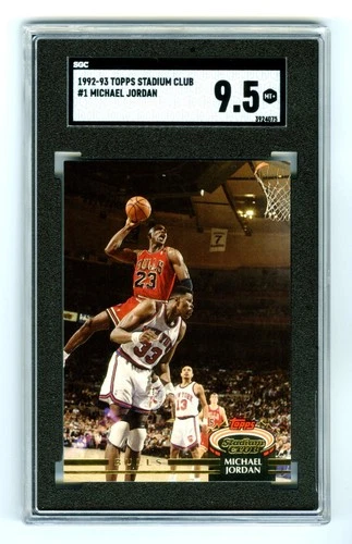 MICHAEL JORDAN (POP 138) 1992 TOPPS STADIUM CLUB SGC-9.5 MINT+ HOT GRADED CARD#1