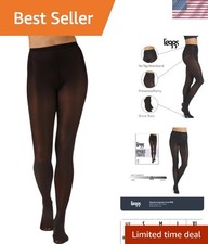 Chic Women's Opaque Tights, 40 Denier, Same-to-Waist  Sheer Toe - Classic Black