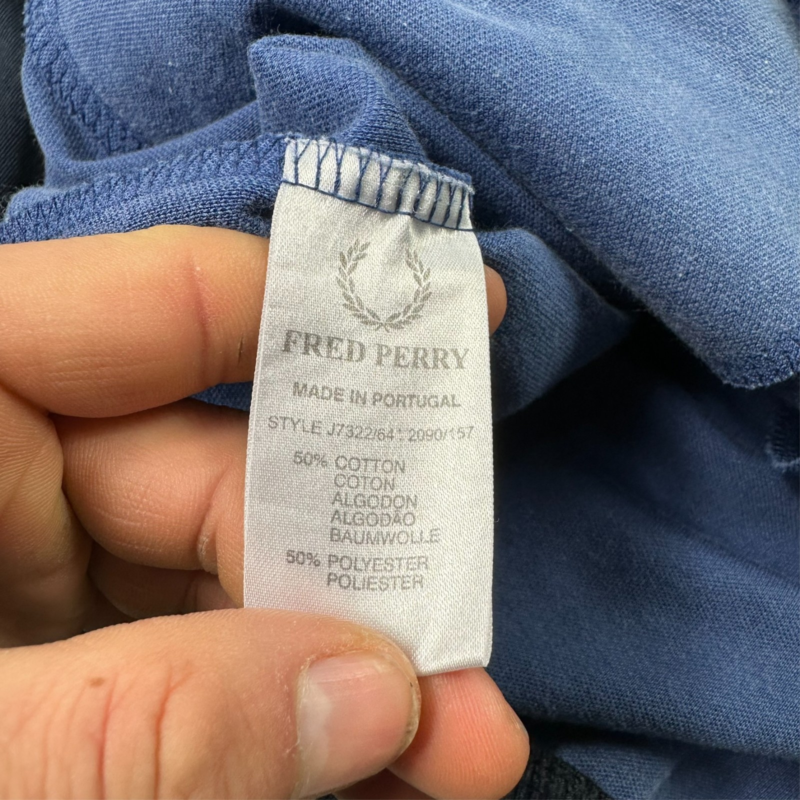 Vintage Fred Perry 90's Full Zip Oversized XL Blue Navy Funnel Neck Track Jacket image 4