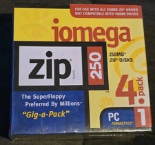 Iomega 250MB Zip Disks PC Formatted-lot of 4