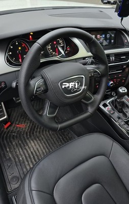 Steering wheel cover with leather for Audi A4 8K B8 from 2012-tuning PFIcar styling