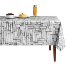 Silver Basketweave Jacquard Wedding Tablecloth Catch Polyester Dining Cover