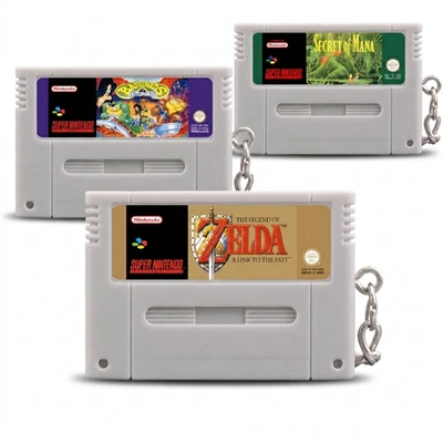 SNES Super Nintendo Miniatur Spielmodul Schlüsselanhänger Auswahl Geschenk - Bild 1 von 4