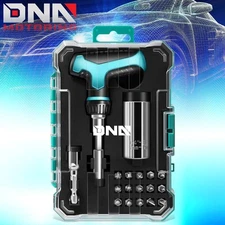 19 Pcs Portable Repair Tool T-Handle Screwdriver Set Kit With Carrying Case Blue