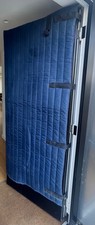 Quilted Door Cover - 2150 x 930mm Blue with Easy Fit hook-and-loop fasten Straps