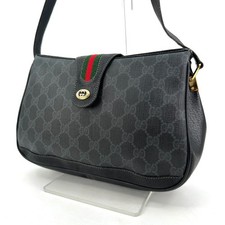 Vintage Gucci Shoulder bag Purse sherry line Black Auth