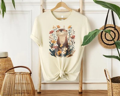 Cottagecore Floral Otter Comfort Tee