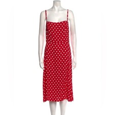 NWT Reformation Afternoon Dress CampariRed Polka Dot Sz 0