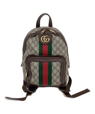 Gucci Ophidia GG Supreme Backpack Brown Leather PVC Web Stripe Medium 547965