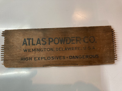 Antique Atlas Powder Co. Dangerous High Explosives Dynamite Wooden Crate