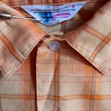 Vintage Boys 6 Shirt Sears 1960's Plaid Perma-Prest Polyester/Cotton Blend USA