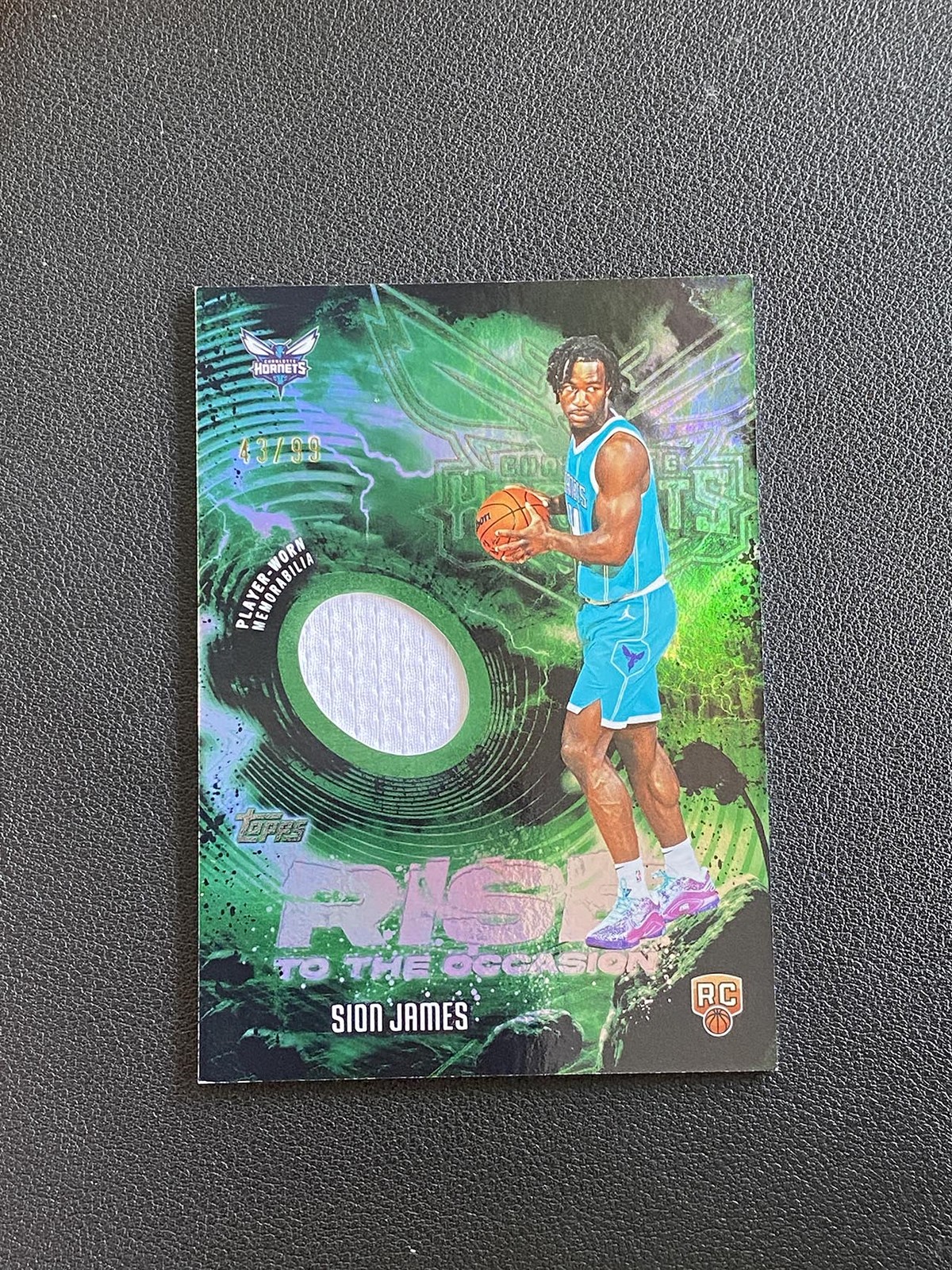 Sion James 2025-26 Topps RC Rise to the Occasion Relic Green /99 #RTO-SJ