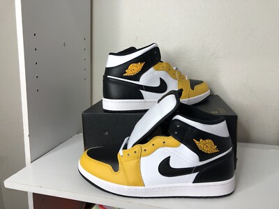 Size Nike Air Jordan Mid Shoes Yellow Ochre Black White DQ8426-701  Men's