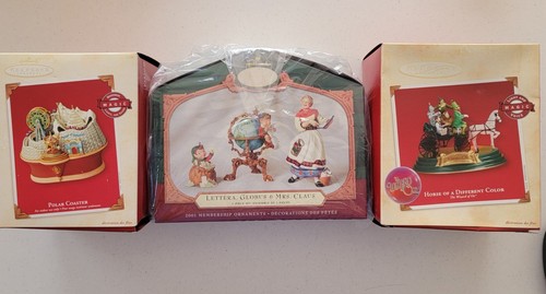Hallmark Ornaments Lot Polar Coaster, Horse of a Different Color, Mrs Claus