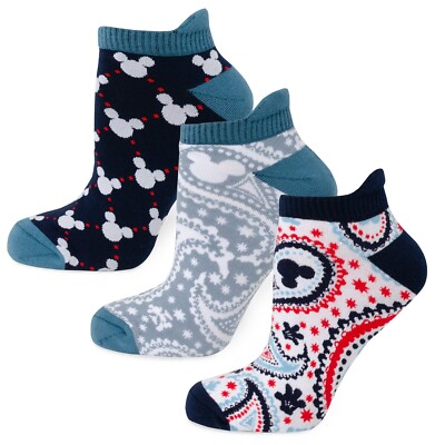 Disney Mickey Silhouette 3 Pack Ankle Unisex Adult Sock Set