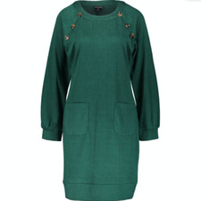 EN FOCUS STUDIO Green Midi Pocket Dress - UK 8/US 4