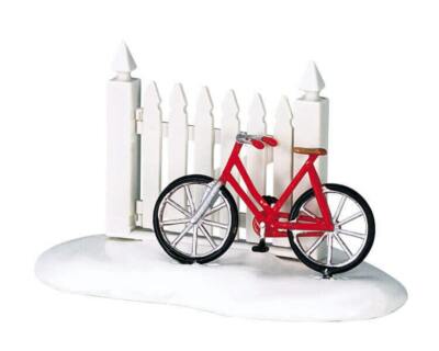 Lemax 2004 The Old Bike Holiday & Seasonal 44230 Red Bicycle White Fence Retired