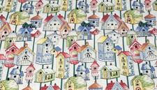 All Over Birdhouse Fabric 1 Yard Quilting Crafts Sewing Traditions Colorful