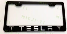 Tesla With Logos Stainless Steel License Plate Frame Holder Rust Free