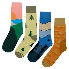 NWT Nature Dress Socks 4 Pack Novelty Men 8-12 Crazy Fun Sockfly