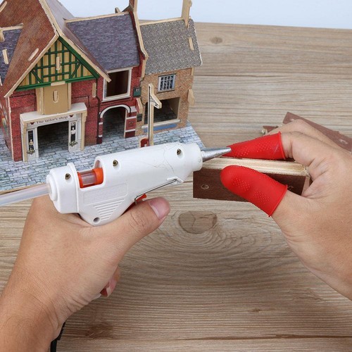Anti-slip Hot Glue Gun Finger Caps Silicone Finger Cover Sleeve (Red 3pcs) Deu - Afbeelding 5 van 11