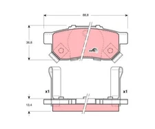Brake pad set, disc brake Cotec TRW GDB3174 for Honda